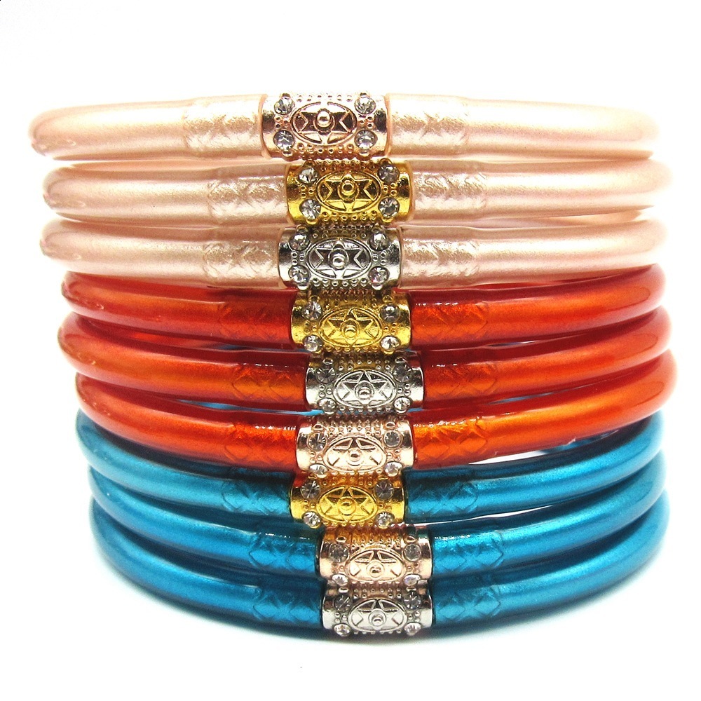 Bilandi Fashion Jewelry Soft Bracelet High Quality Plastic Tube Inner Glitter Gold Color Bracelet Bangle For Women Gift 240914
