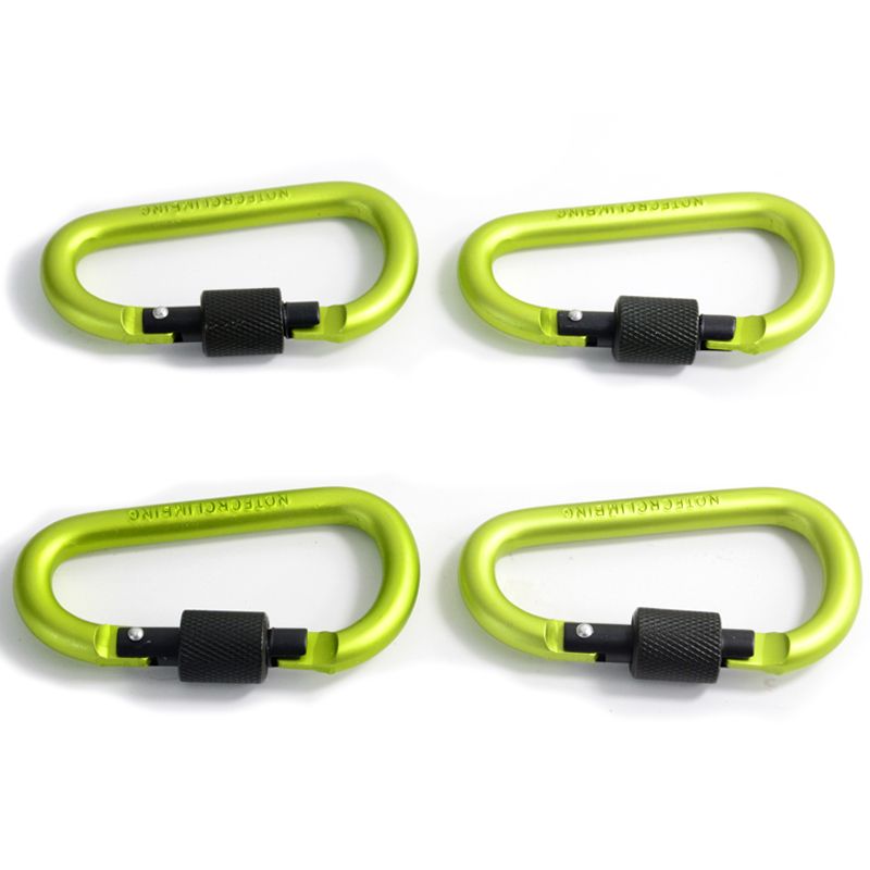 Outdoor Camping Aluminum Mini Locking Carabiner Hook 8cm Metal d type Keychain carabiner clip