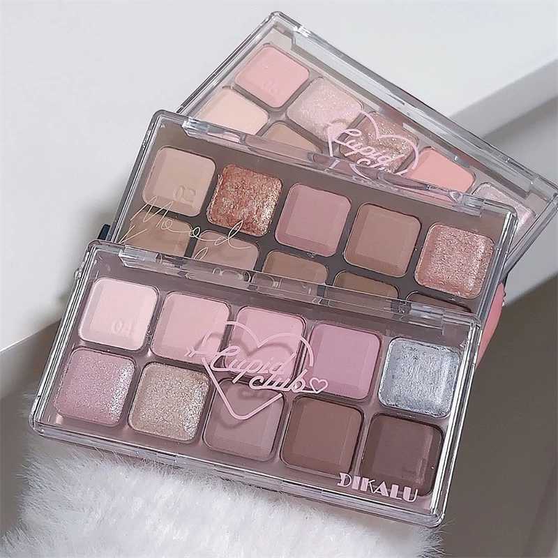 Korean Eyeshadow Palette 10Colors Matte Grey Pink Eye Shadow Long Lasting Glitter Eye Shadow Brown Earthy Color Eye Makeup PlateXJ241230