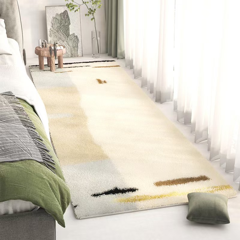 4698-58.99-BB-Beige Striped Minimalist Rug Comfortable Large Area Living Room Rugs Refreshing Bedroom