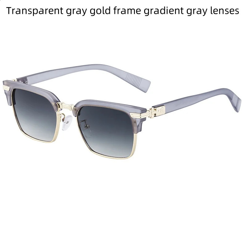 Fashion Retro Square Frame Sunglasses For Men With Brow Bar Suitable For Fishing And Driving UV Protection Sunglasses 241230