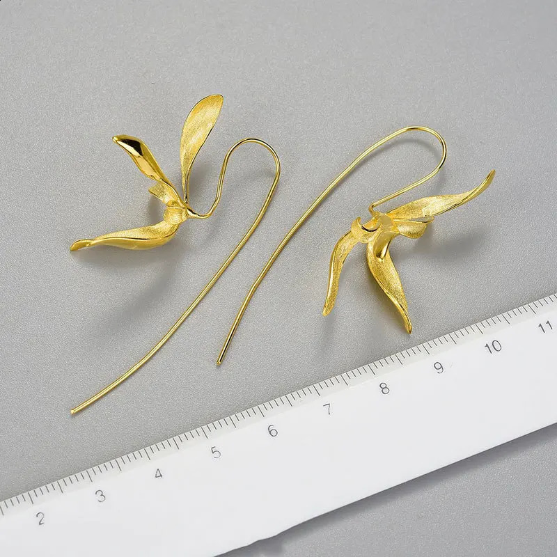 Elegant Simple Orchid Dangle Earrings Fashion Flower Earring Jewelry Women for Four Season Commuting 241225