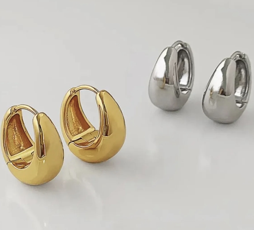 Designer Earrings For Women 18K Gold Plated Hoop Triangle Glossy Retro Personality Stud For Party Jewelry Gift