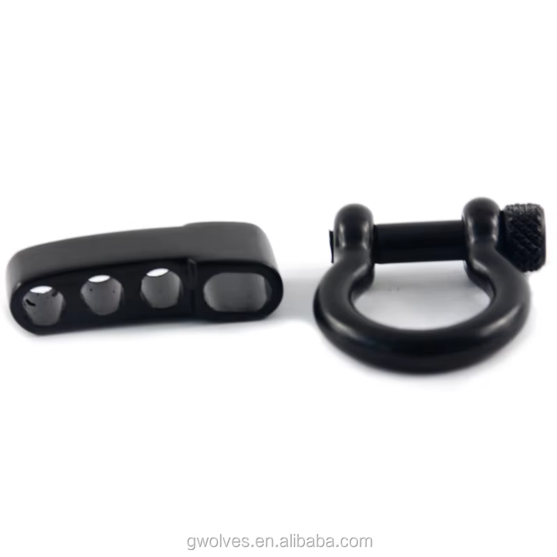 5mm black stainless steel paracord bow shackle with screw pin