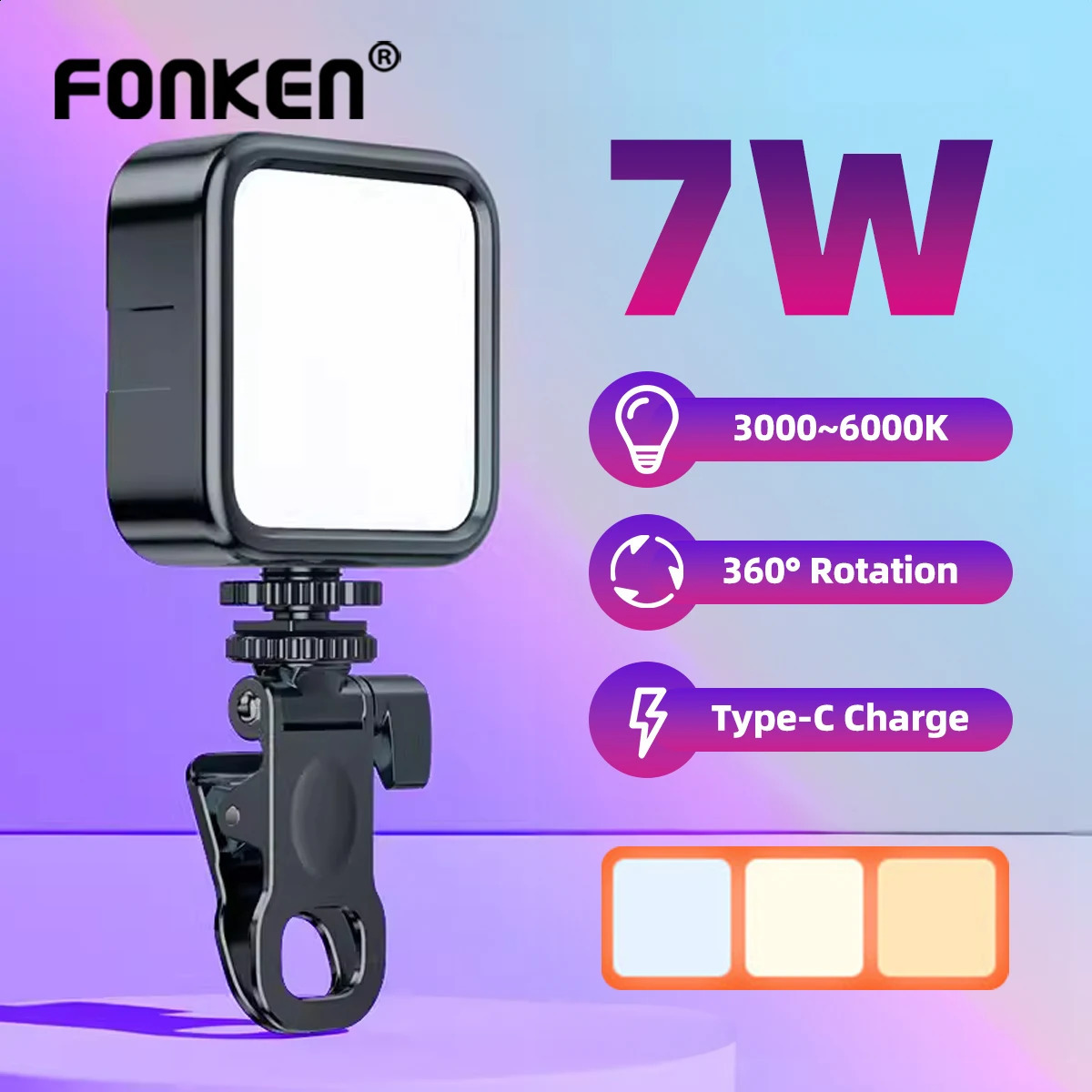 Portable LED Selfie Light for iPad Mobile Phone Laptop Clip Ring Flash Fill Po Video Pography Lamp 241220