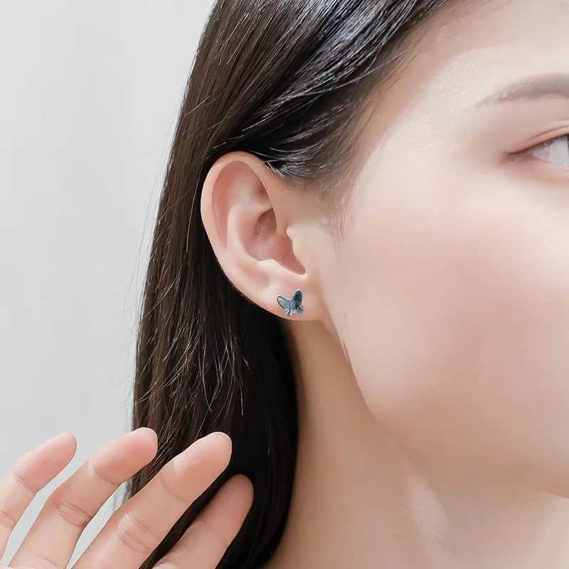 OBEAR 925 sterling silver blue crystal butterfly necklace womens jewelry memory wedding Valentines Day gift W241230