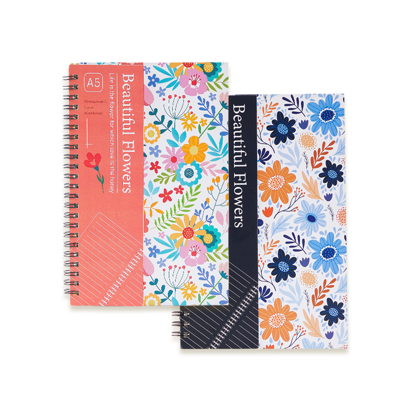 Elegant A5 Flower Pattern Spiral Notebook Convenient Coil Book for Notes & Planning