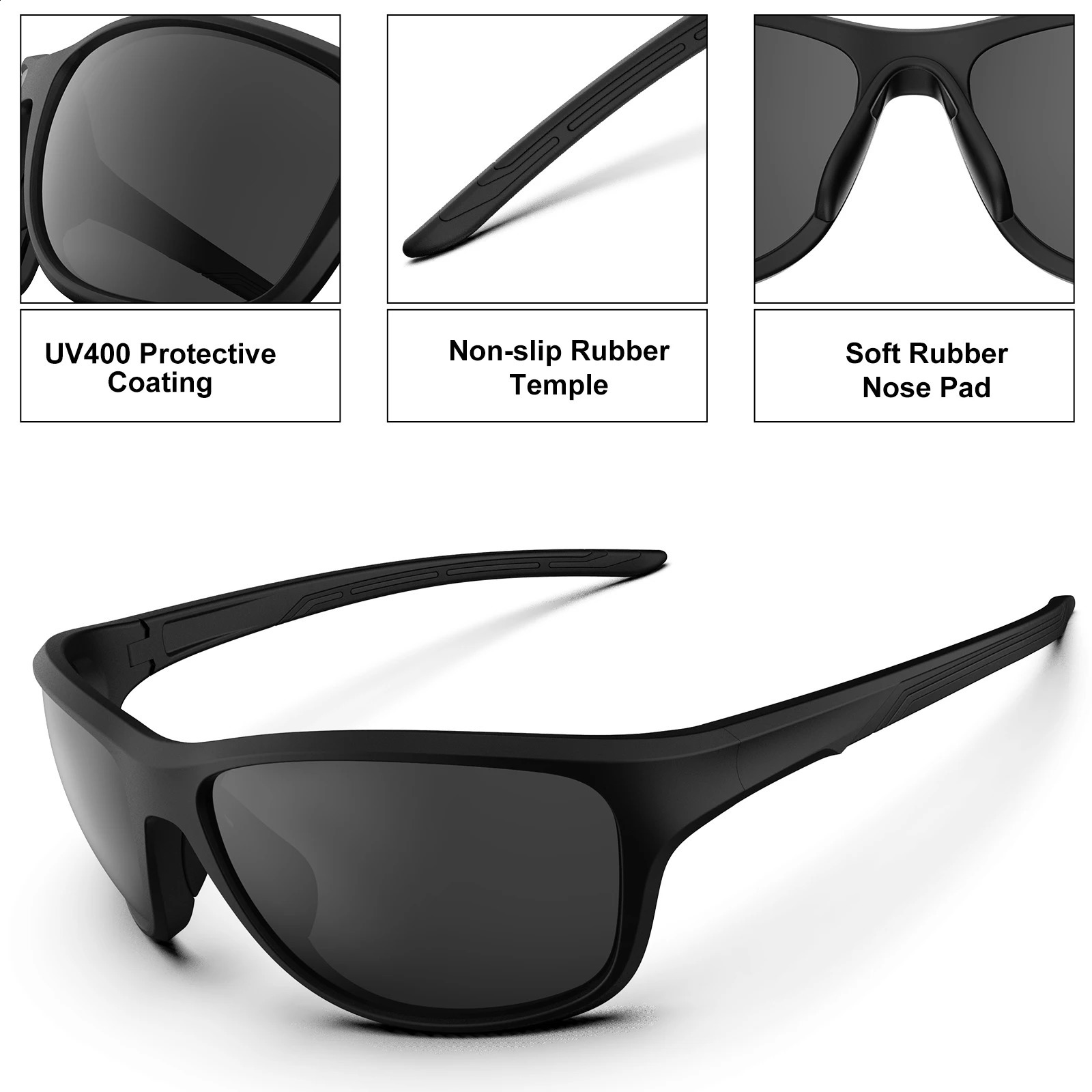 Suukaa Professional Fishing Sunglasses Men Polarized Glasses UV400 Outdoor Sports Goggles Cycling Eyewear 241230