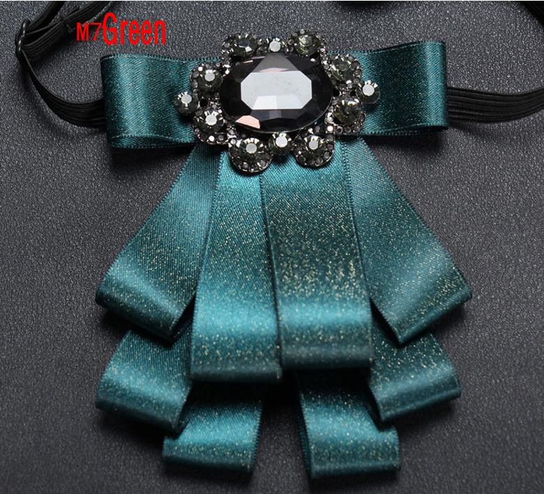 9 Color Formal Men Ribbon Double-Layer Collar Flower With Crystal Decoration Man Wedding Groom Ribbon Bow Tie Necktie