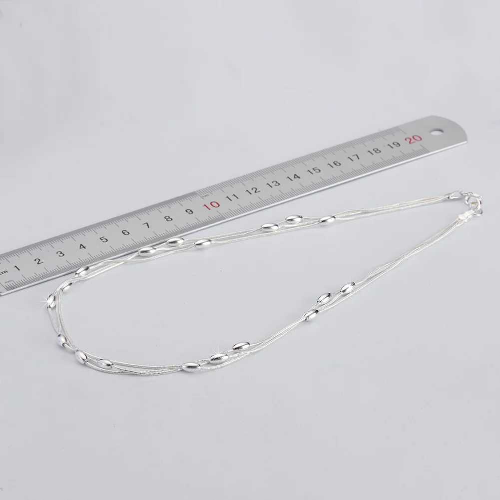 925 sterling silver charm bead necklace suitable for womens luxury fashion parties weddings jewelry Christmas gifts W241230