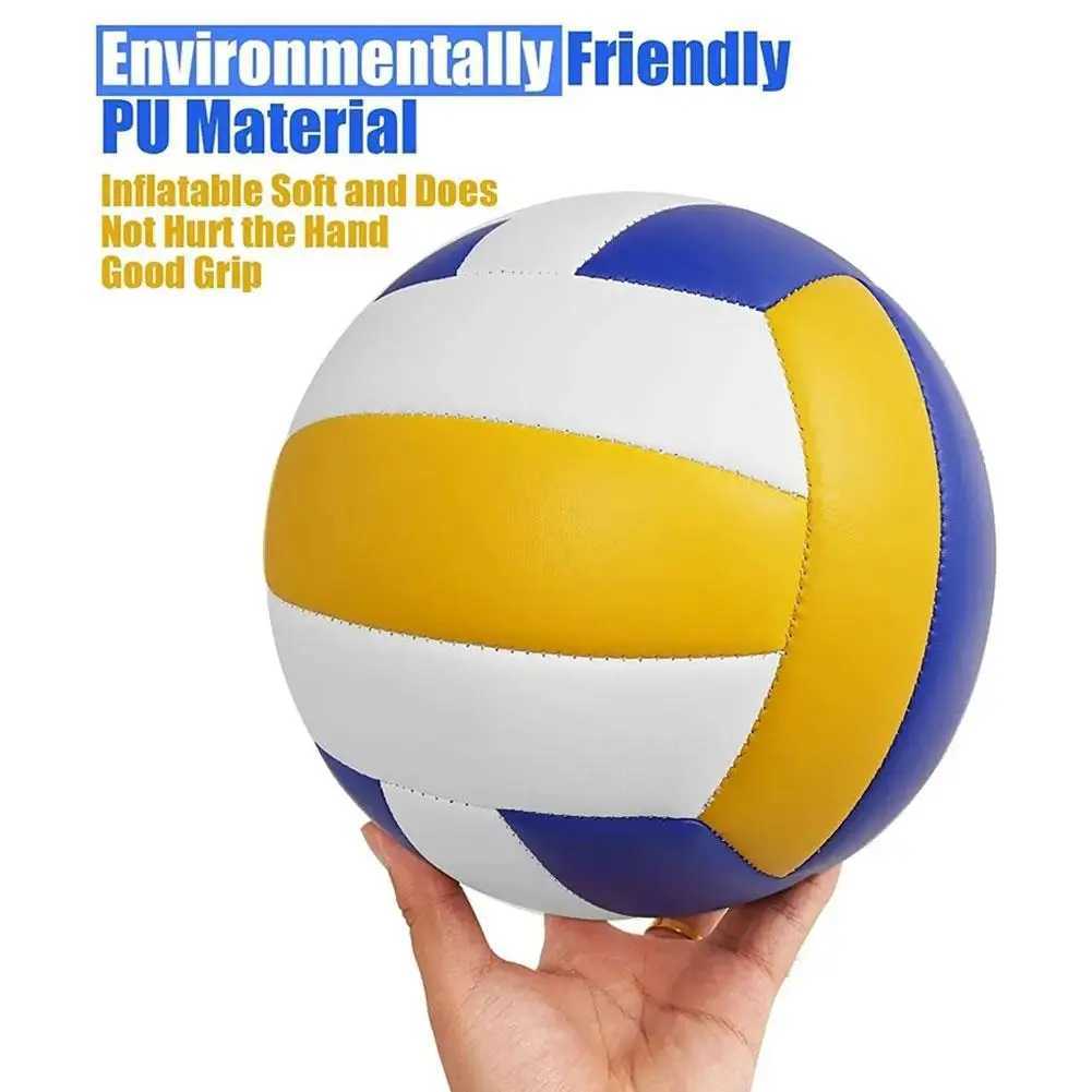 Size 5 Standard Volleyball Blue White Yellow PU Soft Inflatable Waterproof Volleyball Inside Outdoor Beach School Practice BallXJ241230