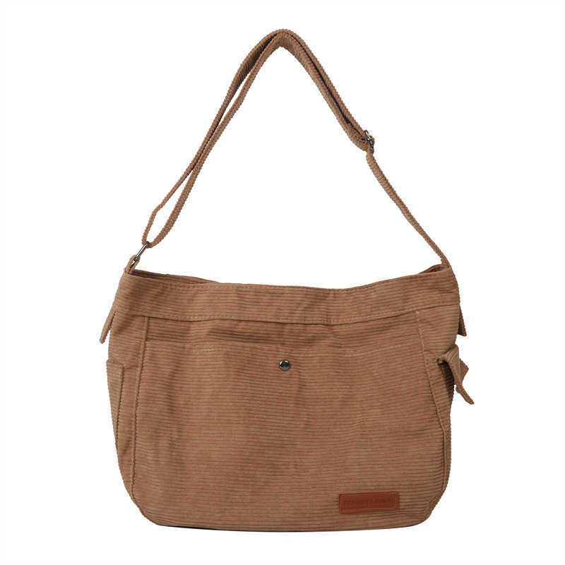Large capacity canvas bag for women 2023 new casual trend single shoulder cloth bag solid color student class crossbody bag 241230