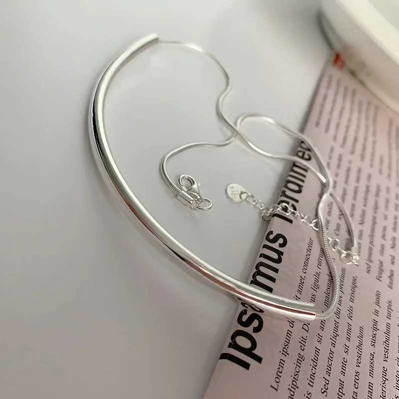 925 sterling silver arched semi-circular pendant necklace Prime Circle necklace suitable for womens summer jewelry mini fashion parties W241230