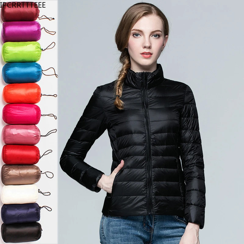 90% White Duck Down Jacket Women Autumn Winter Coat Thin Ultra Light Slim Warm Jacket Windproof Down Coat 241228