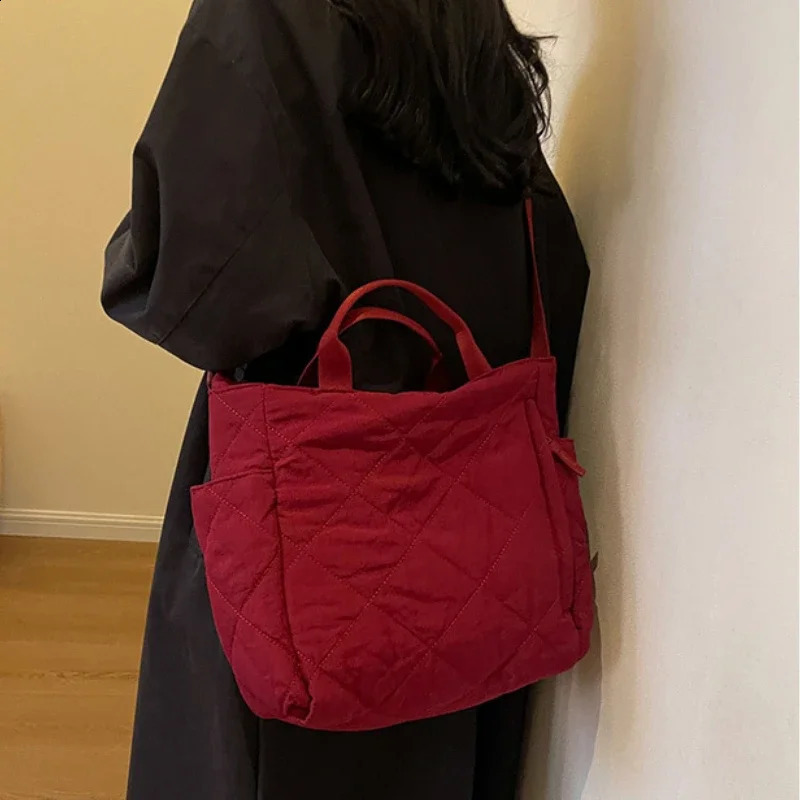 Large Capacity Tote Bags for Women Shoulder Side Bag Fashion Space Cotton Shopper Shopping Bags Cute Ladies 241227