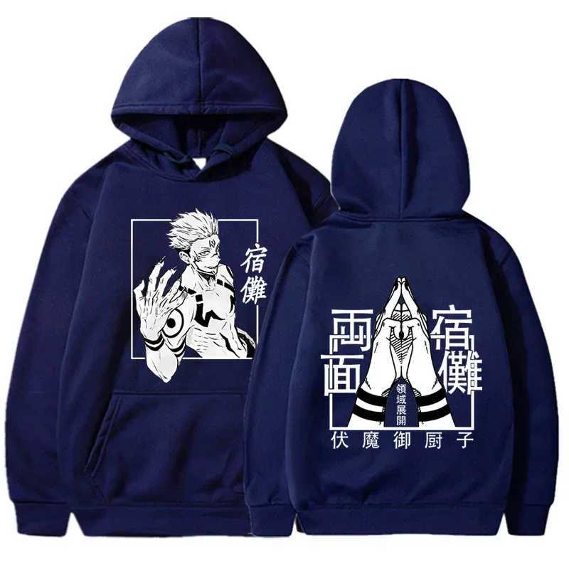 Jujutsu Kaisen Ryomen Sukuna Printed Hoodie Fashion Anime Graphic Wool Sleeping Mens Casual Loose Comfortable Hoodie W241230