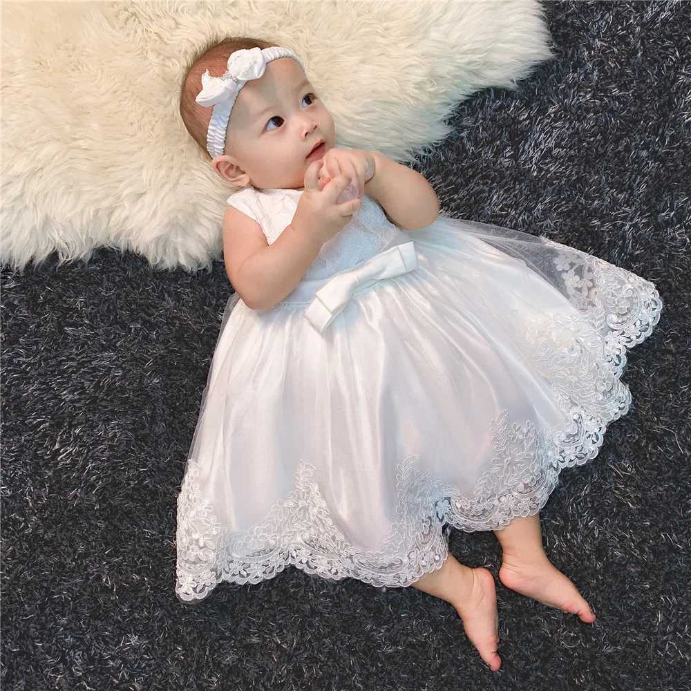 Girl's Dresses Childrens Elegant Dresses For Girls Baby 1st Birthday Party Dress Girls Princess Skirt Kids Lace Dresses 0-24Months Y250227I6WF