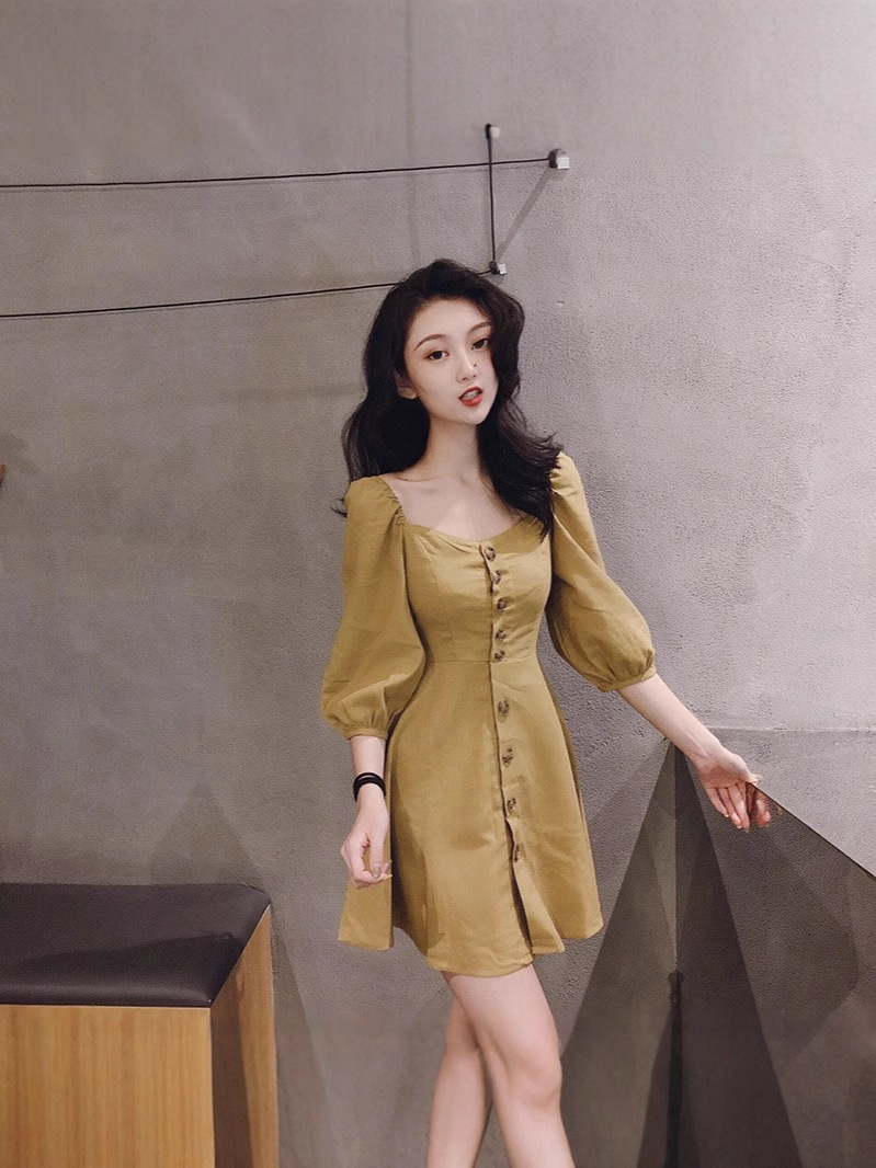 F222 Dress Women's Design Niche Oil Painting Smudge Print Slim Fit Pleated Off-Shoulder Suspender Long Dress