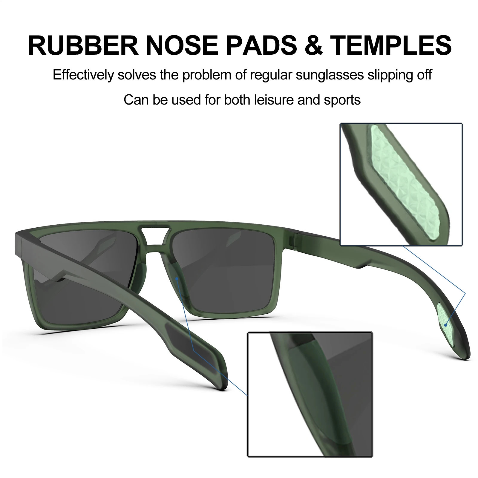 Suukaa HD Polarized Glasses for Men and Women Outdoor UV Protection Classic Fishing Cycling Driving Uv400 Sunglasses 241230