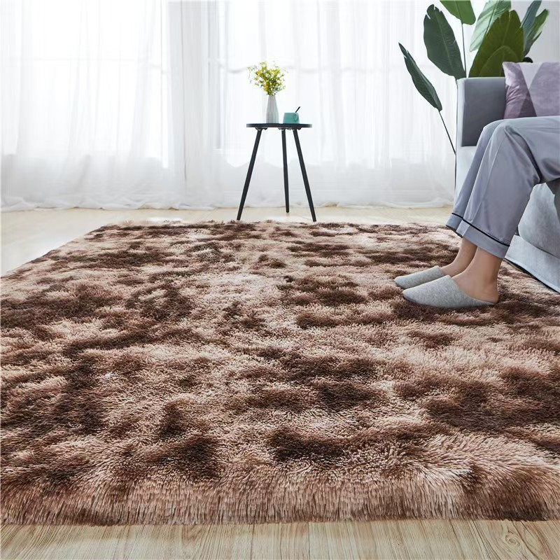 4619-55-BB-Simple Rectangular Solid Color Silk Carpet Bedroom Bed Living Room Sofa Blanket
