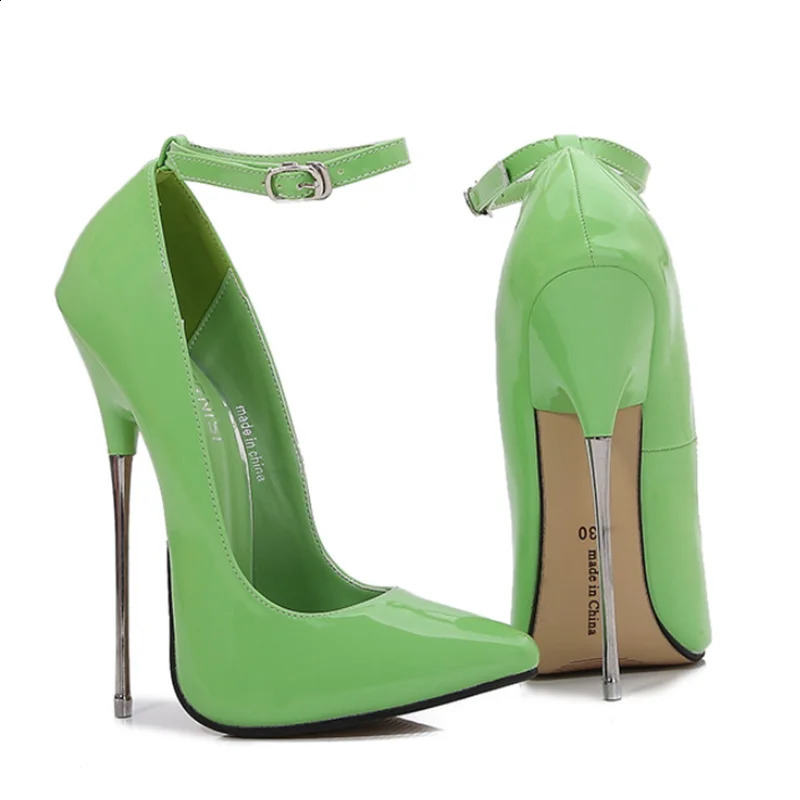 Extreme Hihg Heels 16cm Ladies Metal Heel Pumps Multicolor Hihg Heeled Shoes Women Pole Dancing Fetish Heels Model Show Big Size 241230