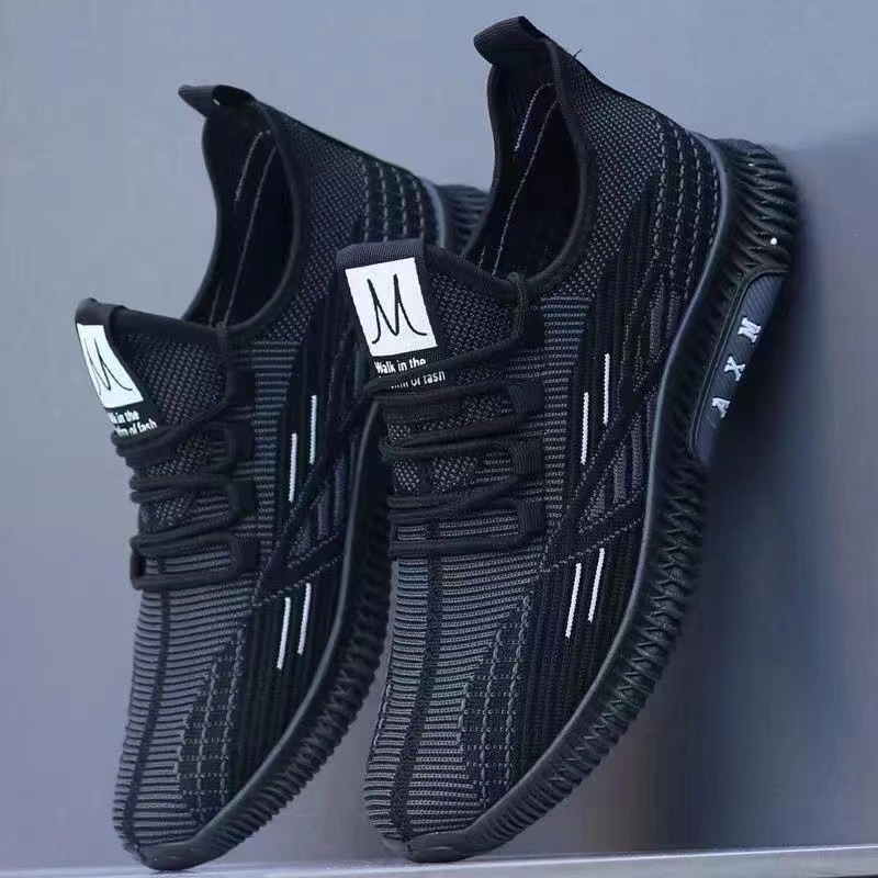 2025 summer new mesh flying woven breathable sports shoes men's casual all fashion shoes lightweight outdoor running shoes