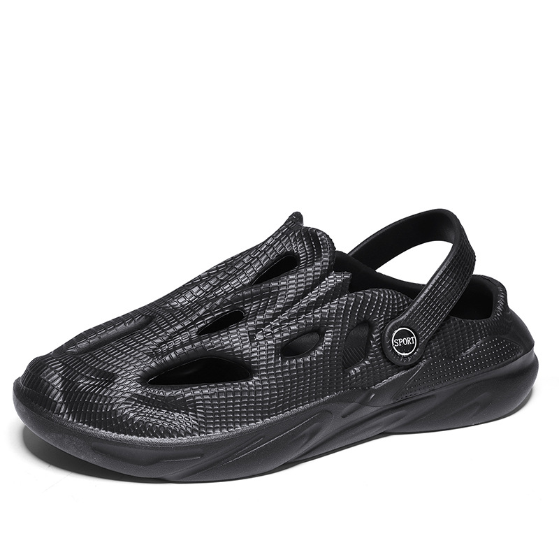 2025 new Free shipping designer slippers for mens black grey khaki Hollow out beach sandals