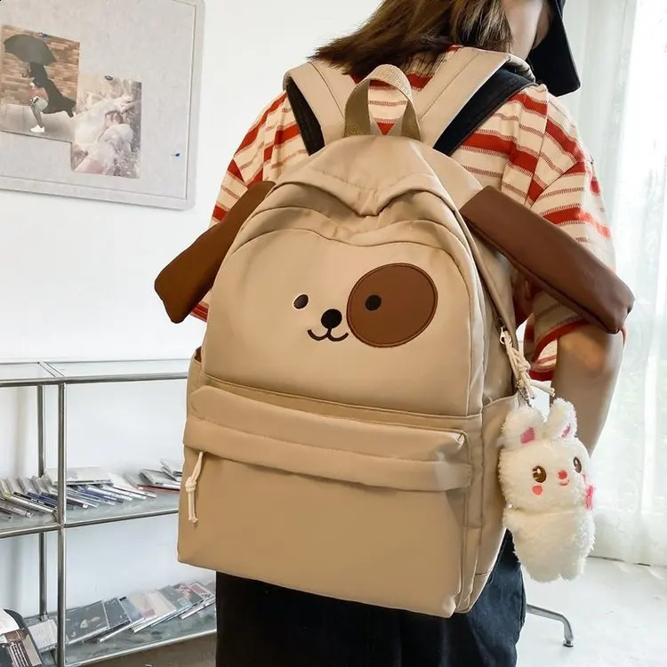 Harajuku Schoolbag Womens Cute Dog Student Backpack Fashion Cartoon Girls Backpack Large Capacity Student School Bag 241230