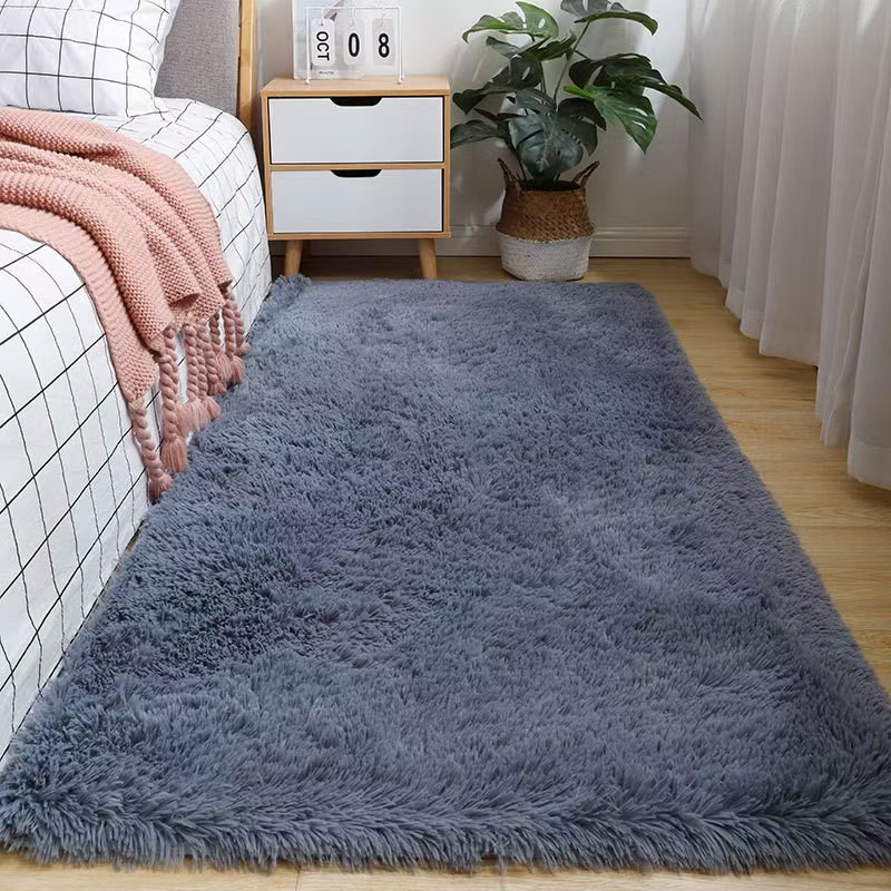 4721-29.99-PDD-Simple Rectangular Solid Color Silk Carpet Bedroom Bed Living Room Sofa Blanket