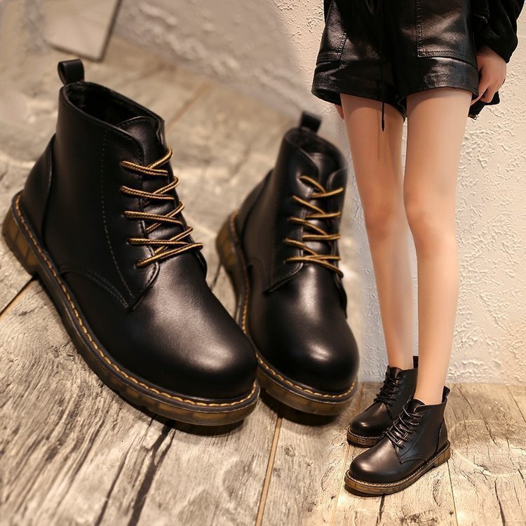 Spring New Ddmywed British Lace Up Martin Women S Short Tube College Style Anti Slip Bulltendon Bottom Motorcycle Boots Chinese Brand Shoes F Ddmysatu