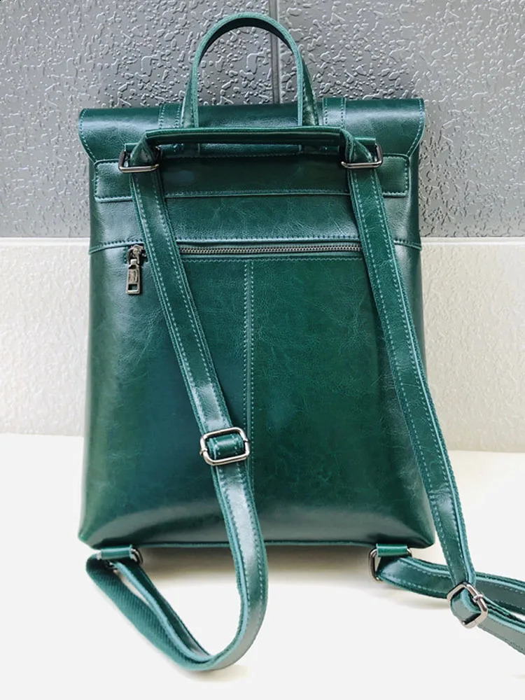 British Style Women Vintage Split Leather Backpack Unisex Laptop Bag Teenager Girls School Bags Preppy Straps Shoulder Satchel 241230