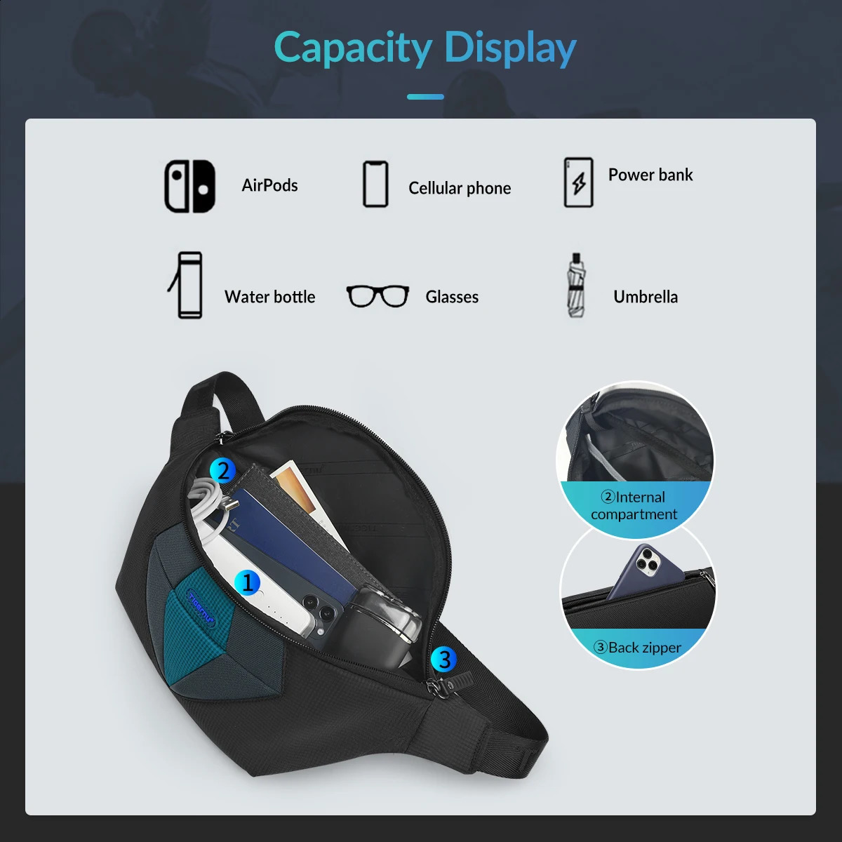 Warranty Men Waist Bag Fashion Fanny Bag Waist Packs For Men Travel Phone Pouch Bag Crossbody Bags Money Belt Sling Bag 241228