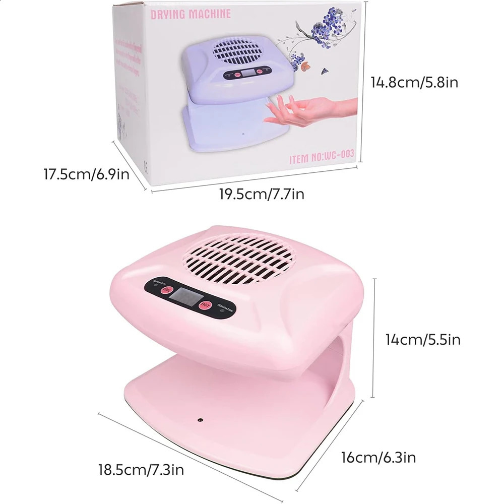 Nail Art Air Dryer And Cold Polish 300W Timing Fan Blow For Both Hands Feet 241118