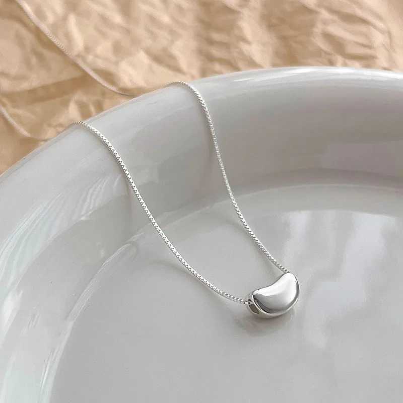 925 sterling silver geometric necklace simple style charm pendant necklace Birtay party gift exquisite jewelry for women W241230