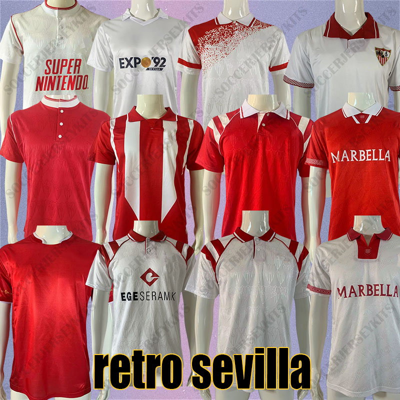 Vintage Maradona 10 Camiseta Futbol Retro Sevilla fc 1989 1990 92 93 94 95 96 Home white Away red Soccer Jersey fotball Tops men
