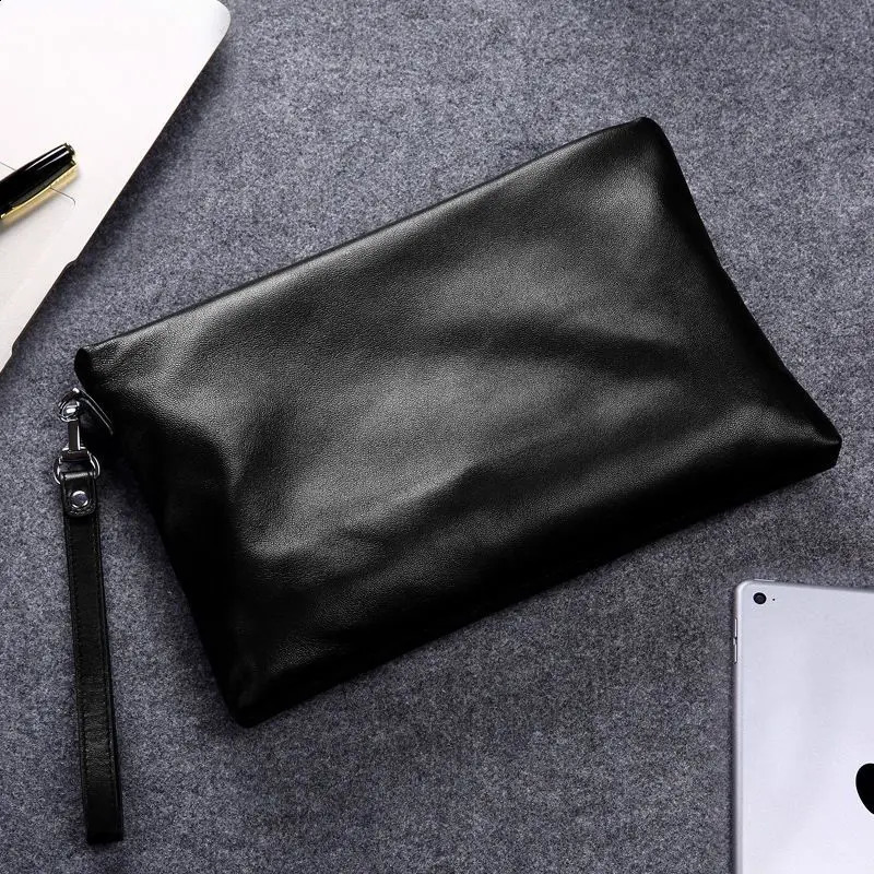 Handbag Gentleman Style Business Leather Bag Envelope Soft Leather Fallow Pu Simple Advanced 241224
