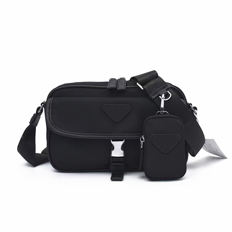 Designer Black Nylon Leather Small Shoulder Bags