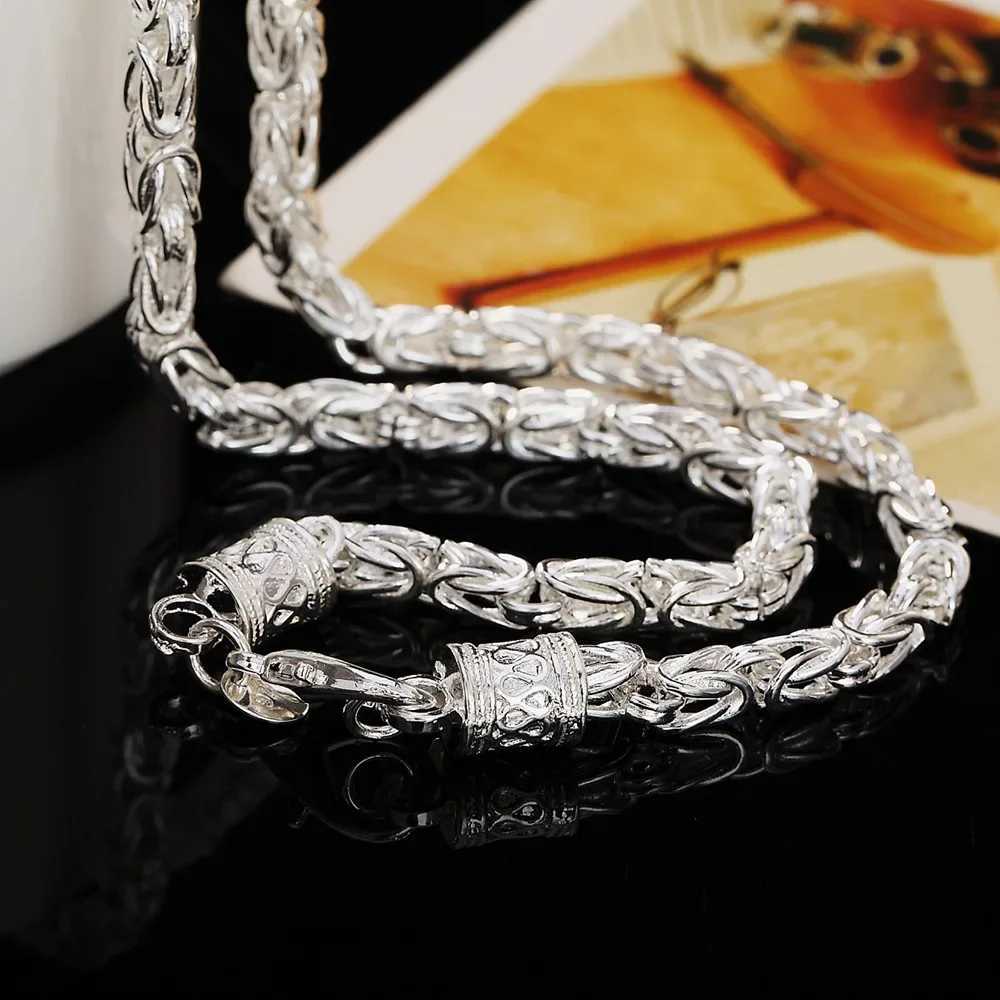 Personality 925 sterling silver Domineering vintage necklace suitable for mens charm exquisite jewelry wedding parties Christmas gifts W241230