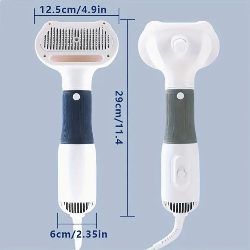 Grooming Brush Dryer 3 in 1 Electric Comb for Dogs and Cats Gentle Shedding Tool Portable Pet Hair Remover 241228