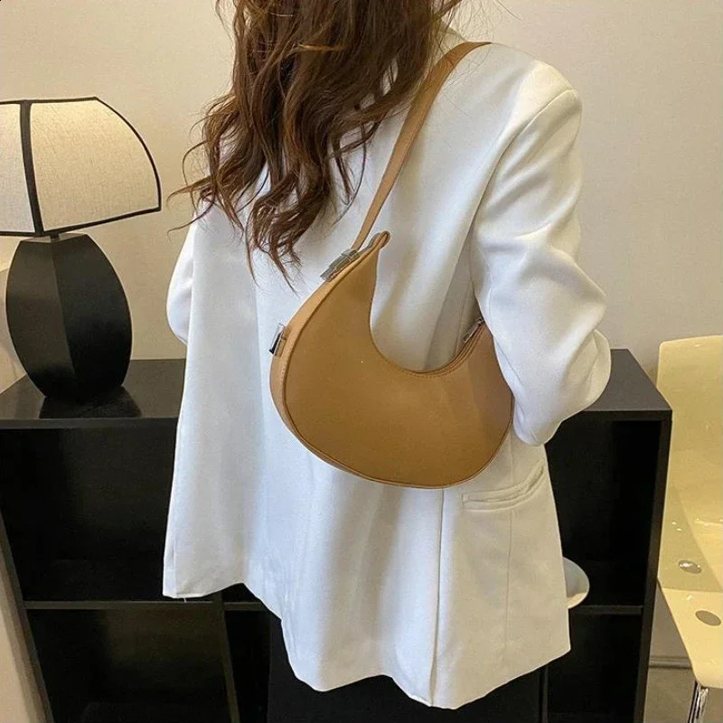 Fashion n PU Leather Shoulder Bag Women Small Clutch Handbag Purse Female Underarm Travel 241226