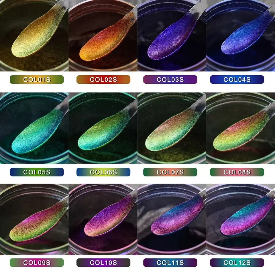 5g super chrome color changing glitter cosmetics eye shadow nail chameleon pigment powder 241230