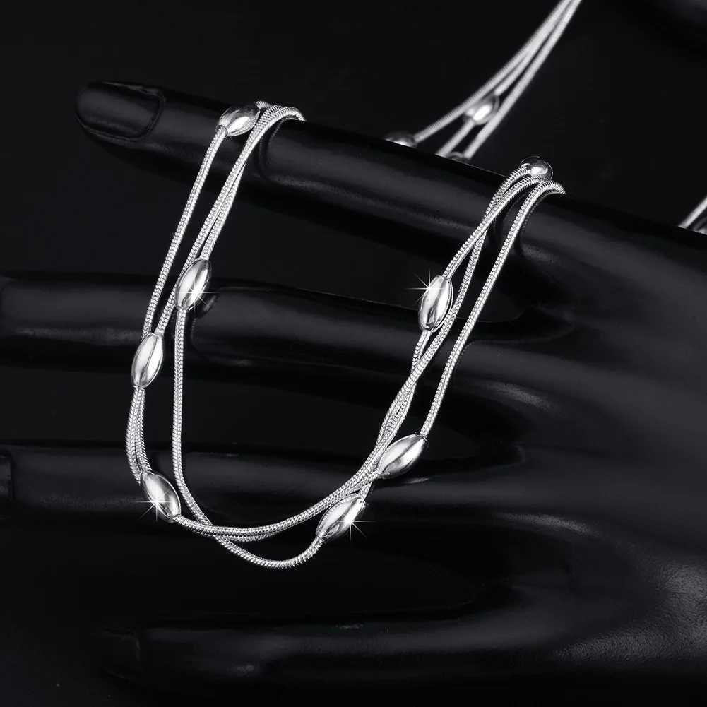 925 sterling silver charm bead necklace suitable for womens luxury fashion parties weddings jewelry Christmas gifts W241230