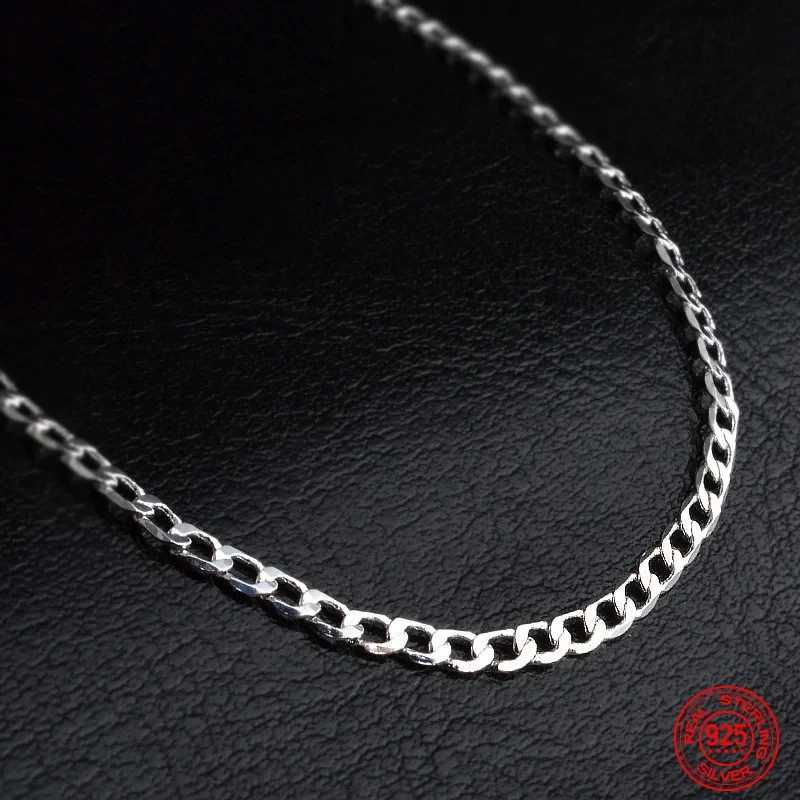 925 sterling silver 2MM flat necklace chain suitable for womens fashionable wedding party jewelry gifts W241230