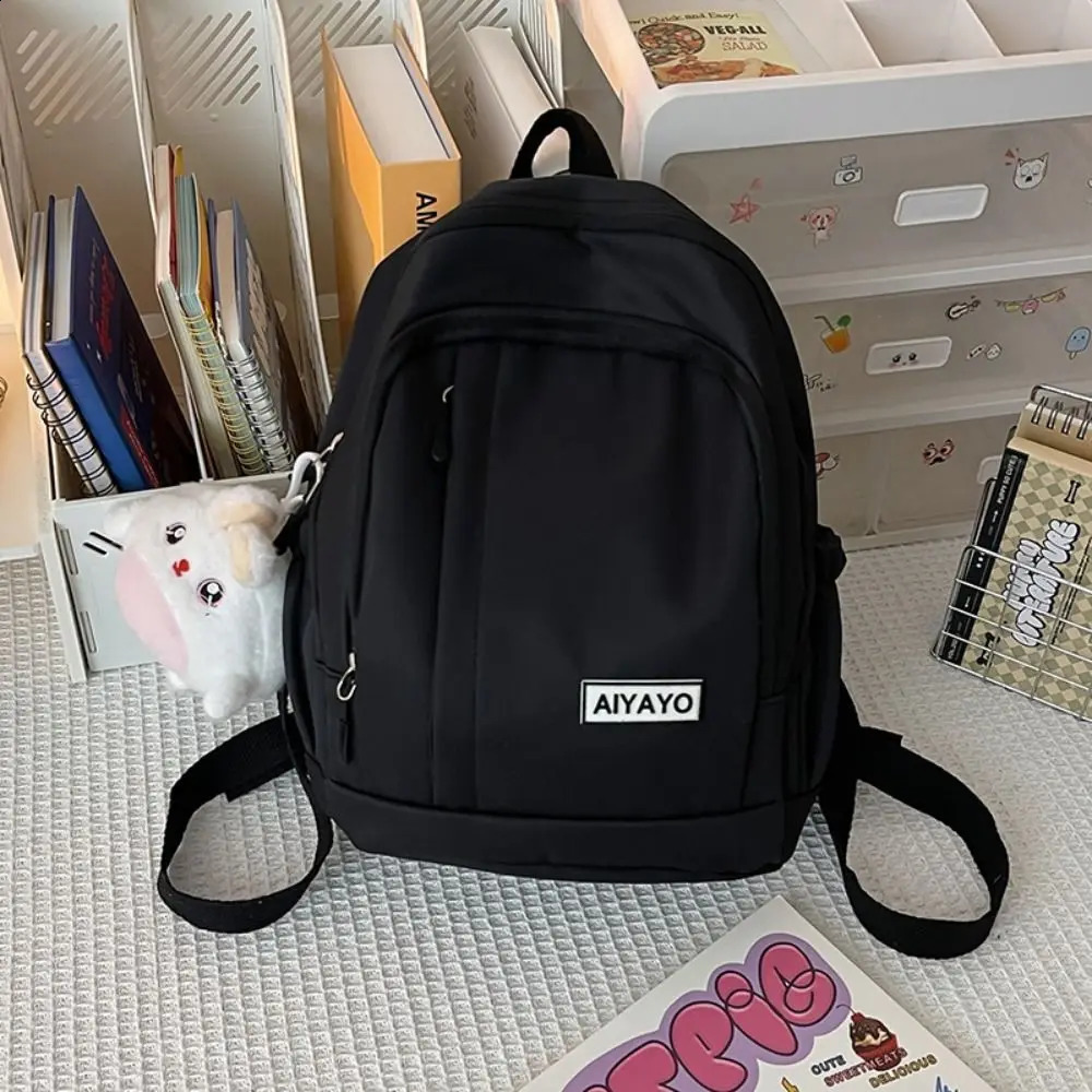 Large Handbag Waterproof Students School Bags Ins Multi Pockets High School Backpacks Nylon Cartoon Teenage Shoulder Bags Girl 241230
