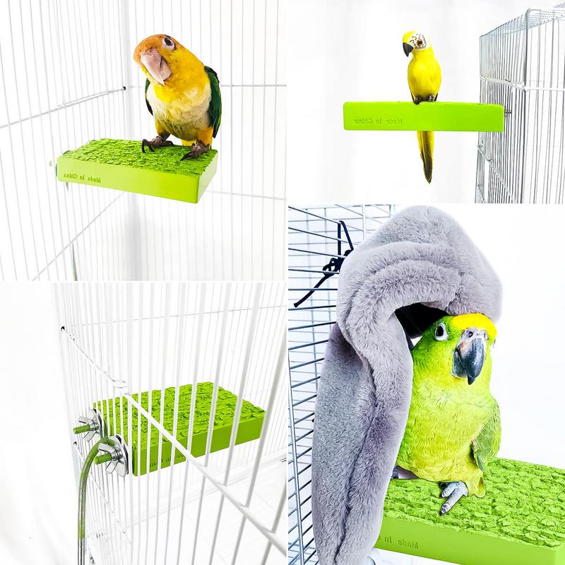 Heated Bird Perch 5W Thermostatic Flat Bird Heater for Cage Safe Bird Perch Stand Warmer for Birds Parrots Hamsters