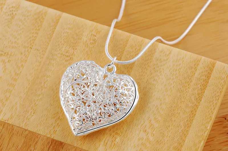 40-75cm hot 925 pure silver cute heart-shaped pendant necklace suitable for womens parties weddings fashion designers jewelry gifts W241230