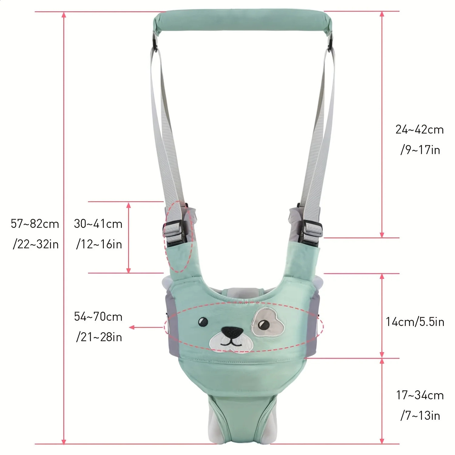 Baby Walking Harness Handheld Baby Walker Assistant Belt Toddler Infant Walker Safety Harness Walking Learning Helper 241230