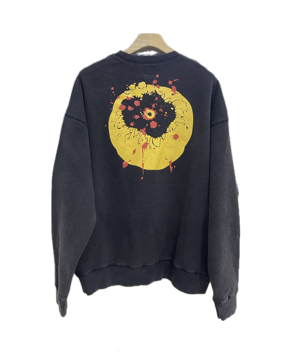 Quality Saint CPFM New 24Ss Smig Face Printed Washed Vintage Round Neck High Street Casual Loose Cotton Fleece Hoodie