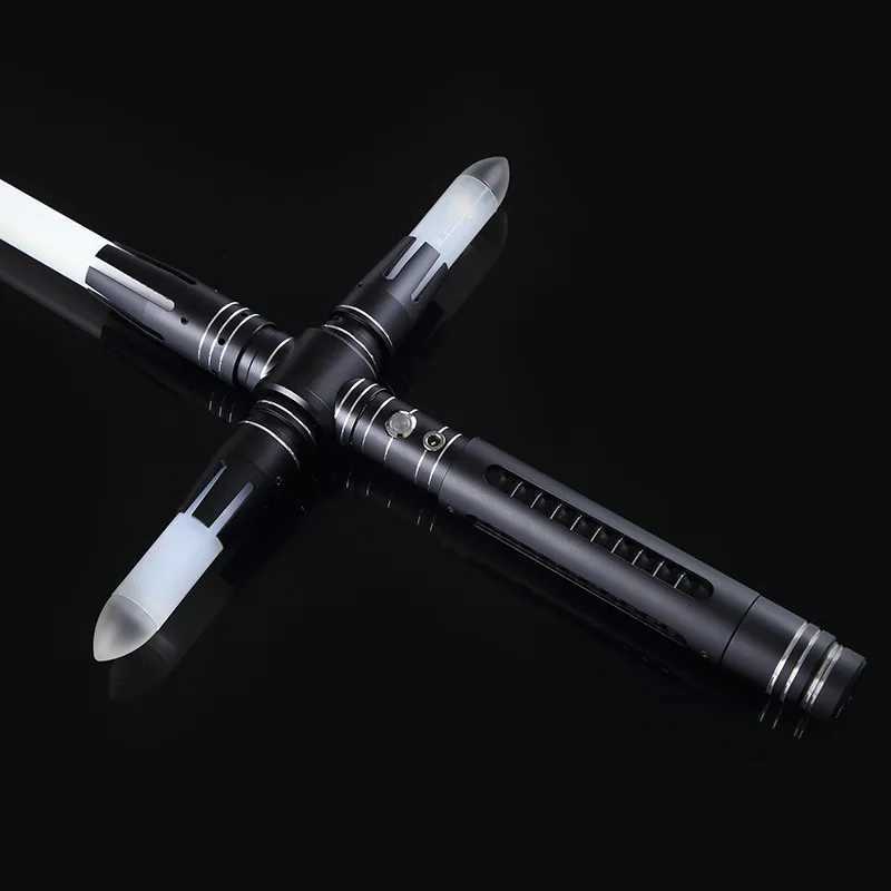 Yanqing Kylo Cross RGB lightsaber metal stand with 10 sets of sound fonts lace smooth swing heavy-duty dual pixel laser sword toy Y241230
