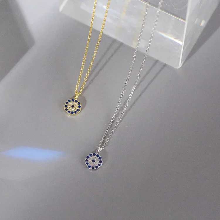 PONYKISS 925 Silver Round Zircon Evil Eye Necklace suitable for womens classic geometric fine jewelry W241230